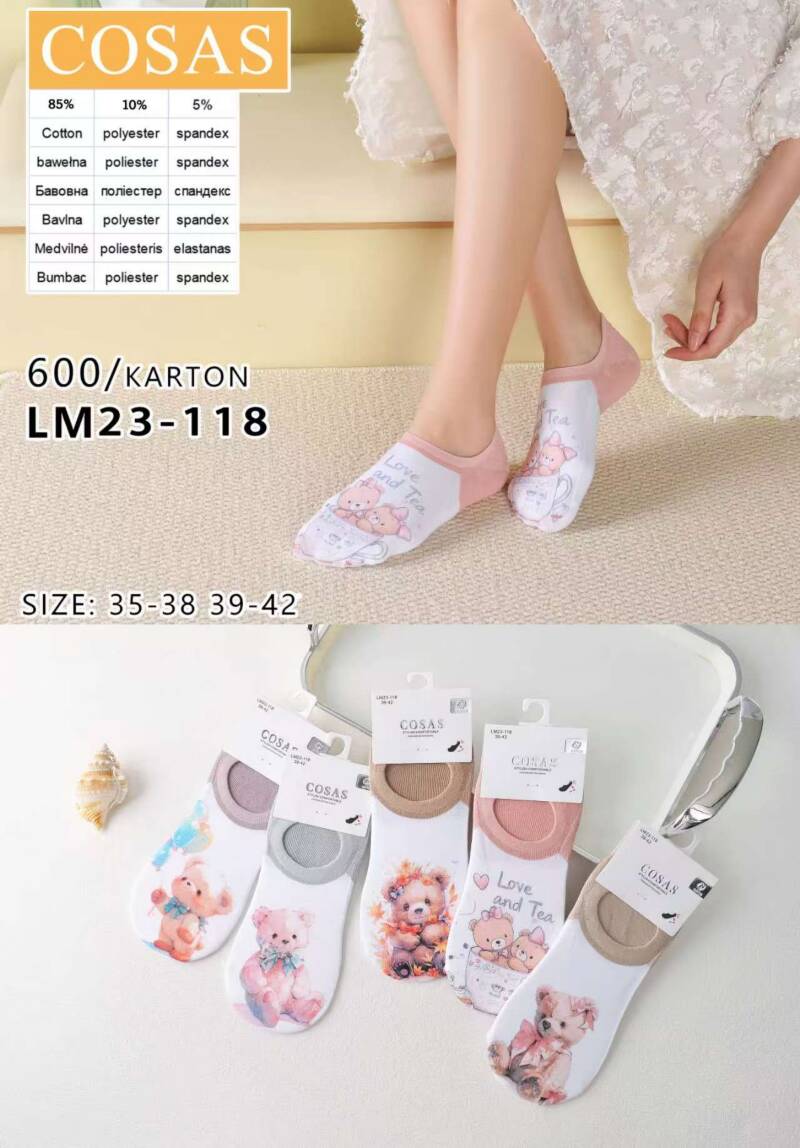Stopki damskie Roz 35-42, Mix kolor Paczka 40 szt